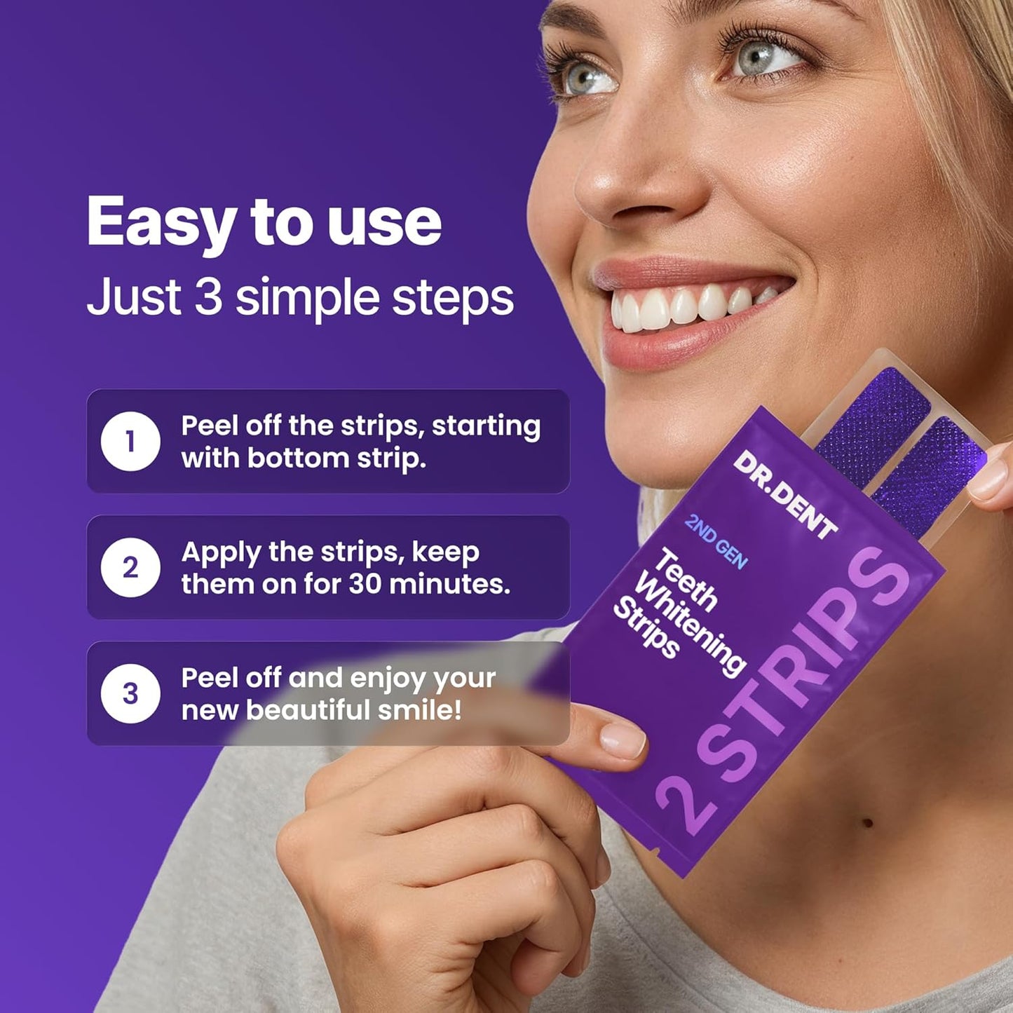 Purple Whitening Strips - 8x Brighter