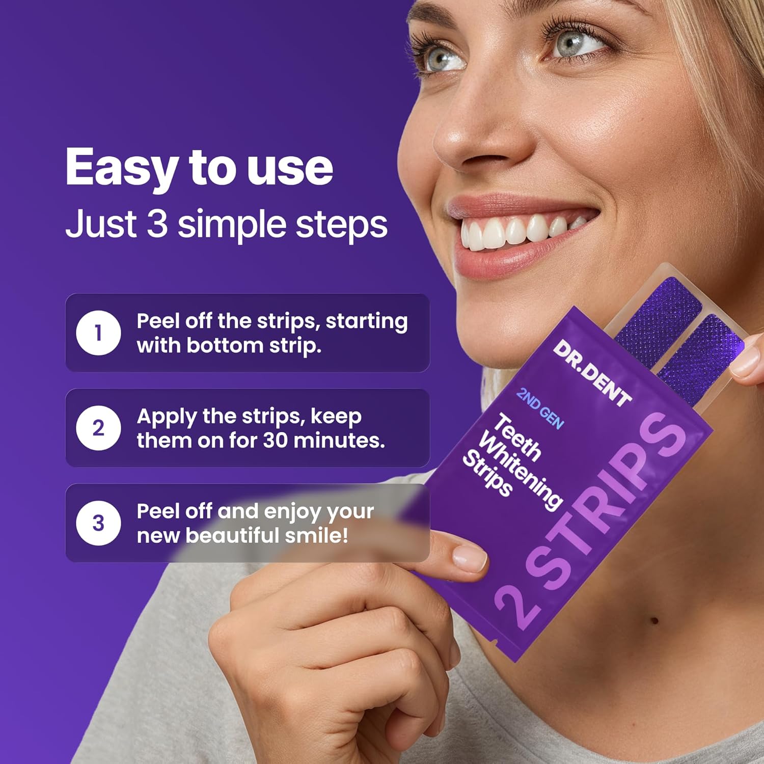 Purple Whitening Strips - 8x Brighter