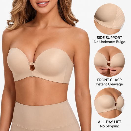 No-Slip Front Closure Strapless Push-Up Bra - SHERYLLE™